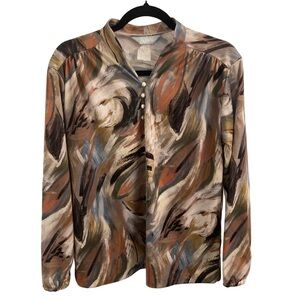 Vintage Blair Long Sleeve Brushstroke Blouse Size S